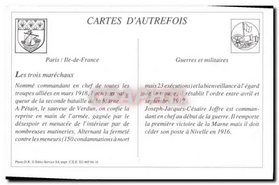 Os três mariscais em Paris — 14 de julho de 1919 — Editor B.D. n° 16 — Verso