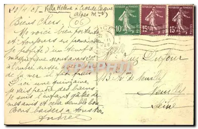 NICE - Quai des États-Unis, o Castelo e o Monte Boron — Verso