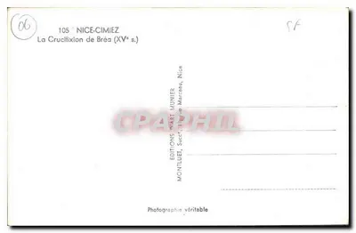 Krucyfikcja w Bréa — XV wiek — Wydawnictwo Part Munier, Nice — Rewers
