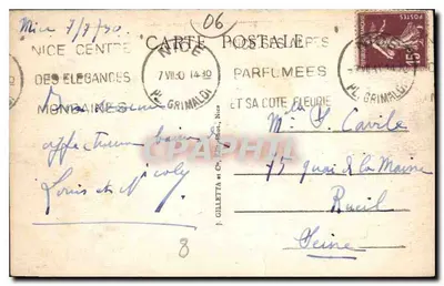 Nice — Jardins Albert Ier — wydawca J. Gilletta, n°7 — Rewers