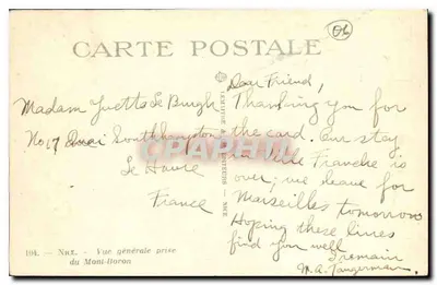Nice — Ogólny widok z Mont-Boron — Levavite & Cie, Nice, n°104 — Rewers