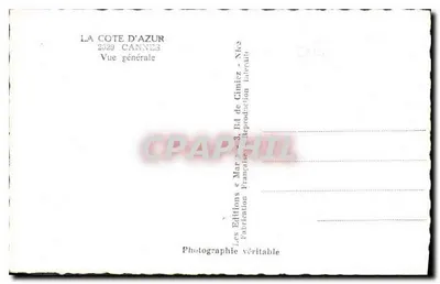 Cannes — Widok ogólny — Wydawnictwo « Mar » — Rewers