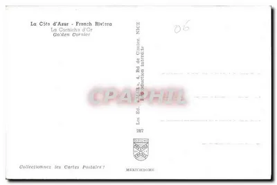 Kraj nad Morzem Śródziemnym — Riviera Francuska — Corniche d'Or — Wydawca Mexichrome, seria 287 — Rewers