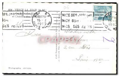 Vence La Jolie — Zamek Templariuszy — Wydawnictwo Mar, nr 836 — Rewers