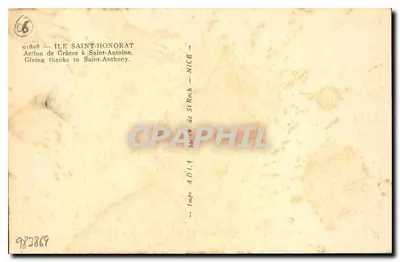 सेंट-एंटोइन की प्रतिमा — सेंट-हॉनोराट द्वीप — छापा A.D.I.4 — पीछे