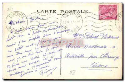 Lunéville — O Castelo — editor Quaintin, série não visível — Verso