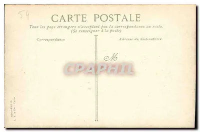 Widok na zamek Vincennes — dziedziniec i budynki — wydawca L. V. & Cie, Paryż — Rewers