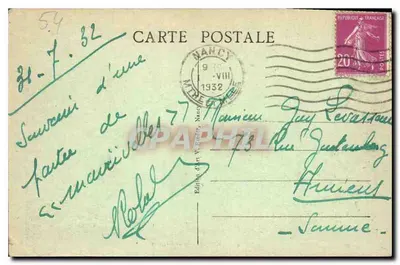 NANCY - Place Carrière — widok z balkonu z fontannami — Wydawnictwo Sztuki V. Rendu, nr 450 — Rewers