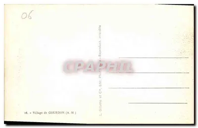 Wioska GOURDON (A.M.) — widok panoramiczny z drzew — L. Gilletto, n°16 — Rewers