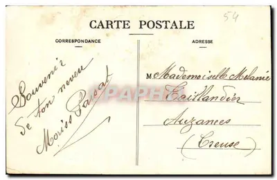 Mars-la-Tour — Alto-relevo do Monumento de Bogino — editor Foliguet, n° de série 54 — Verso