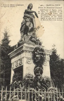 Estátua do Monumento Nacional em Mars-la-Tour — Obra-prima de Bogino — editor Paris