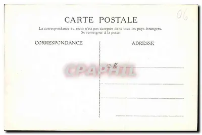 Menton — widok panoramiczny portu i wzgórzy — wydawca nieznany — Rewers