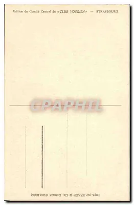 Champ du feu — la granja Movel (Ch. Bïngel) — Edición del Comité Central « CLUB VOSGIEN » — Reverso
