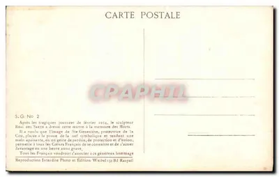 Estátua de Santa Geneviève — Editor Weibel, Bd Raapail — S.G. No 2 — Verso
