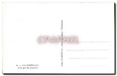 Les Bouillouses e o pico do Carlitte — Avenida St-Agne - Toulouse — editor NARBO 61 — Verso