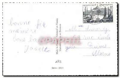 Jovem mulher com rosas — carta postal colorida — ARS Série 2031 — Verso