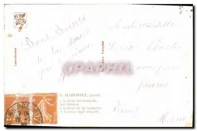 Łowienie homardów — scena nocna — G. MARONIEZ, pinxit. — Rewers