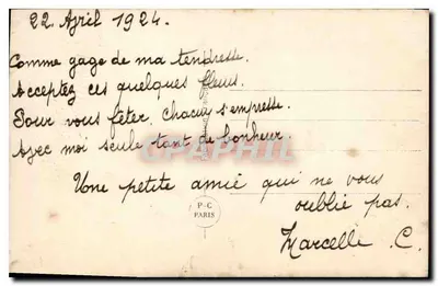 Arranjo de rosas — Boa Festa — P-C Paris n°869 — Verso