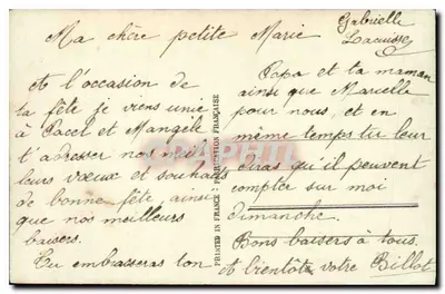 Młoda dziewczyna w zielonej sukni — z bukietem — wydawca Lilas nr 66 — Rewers