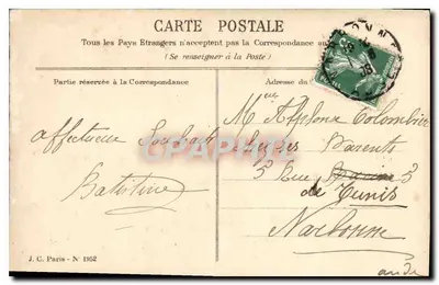 Criança com pomba — decoração de hortência — J.C. Paris N° 1952 — Verso