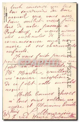 Garten-Szene — Paris — Korrespondenz-Postkarte — Rückseite