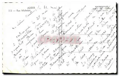 Bilhete postal moderno Alger Rue Michelet — Verso