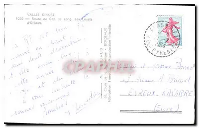 Vale de Aure — Estrada do Cap de Long, Les Locets d'Orédon — M. LERJAUD, Fabricação Francesa — Verso