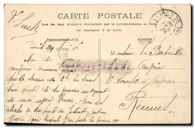 PARIS - A Santa Capela — vista do edifício gótico com carruagem e pedestres — Verso