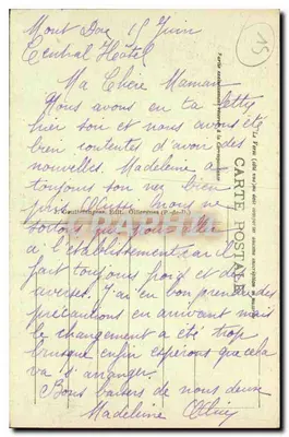 Mont-Dore — Rue Ramond — widok placu z figurą — G. D'O., nr 907 — Rewers