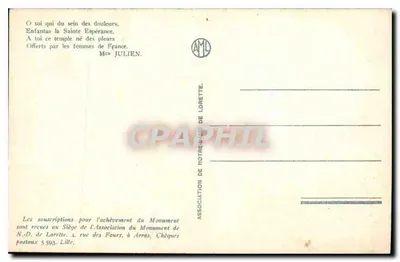 Notre-Dame-de-Lorette — A Capela — Cordonnier, Arquiteto ; Coin, Escultor — Verso