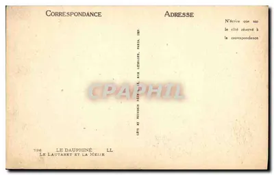 O Lautaret e a Meije — Vista panorâmica — Editor: Le Dauphiné, Paris — Verso