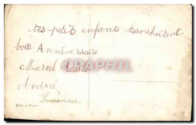 Dois crianças em um balancim — Boa Festa — Tournelle 1857 — Verso