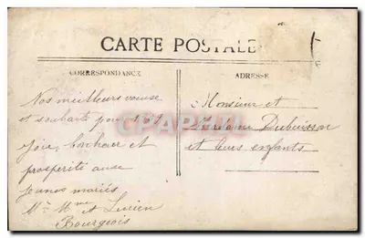 Menina — Boa Ano — Carta postal — Verso