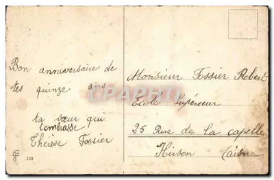 Arranjo de flores — Boa festa — editor desconhecido, n° 123 — Verso