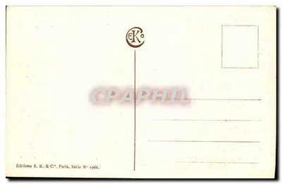 Canal cercado de árvores — vista tranquila — Anne Henry — Éditions E. K. & C' Paris, Série N° 1966 — Verso
