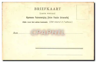 Crianças pescadoras no mar — cena holandesa — B. J. Blommers, editor Abrahamson & van Straaten, Amsterdam, n° 1306 — Verso