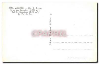 Valloire — Roc de Beaune — Perron des Encombres (2.828 m) — Édition 'Mandeland' Valloire — Rückseite