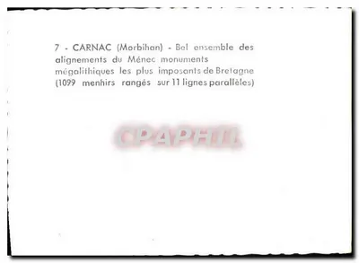 Carnac (Morbihan) — wyrównania megalityczne — Carnac Ménech — Rewers