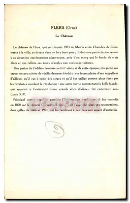 Flers (Orne) — Zamek — Zbiór Pataenberghe, 3. seria — Rewers