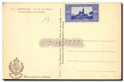 Marsiglia - Chiesa di Nostra Signora della Guardia — Portale d'ingresso della collina — Edizione speciale della Basilica — Verso