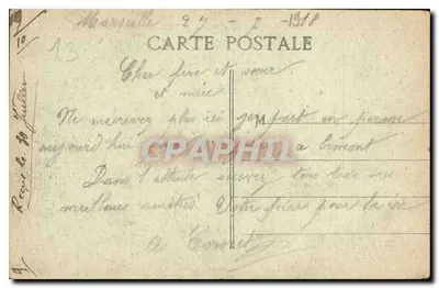 Marsiglia — Un angolo del Vieux-Port — N.-D. della Garde — C.M. Casenier — Verso