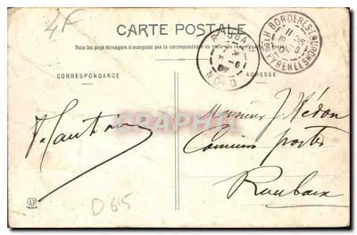 Vale da Lesponne, perto de Bagnères-de-Bigorre — Passagem do caminho de mula para o col do lago azul — Fototipia Labouche Frères, Toulouse — Verso