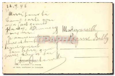 Luchon — Basen — Góry Vénaçque — Wydawnictwo Labouche-Peres, Toulouse — Rewers