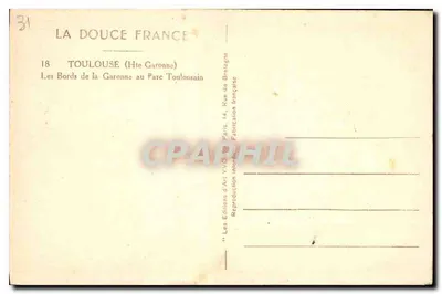 Brzegi Garonne w Toulousain — Toulouse (Haute Garonne) — Éditions d'Art VV, Paryż — Rewers