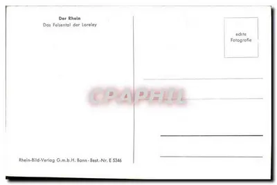 O Reno — O Felsental da Lorelei — Rhein-Bild-Verlag Bonn, n° E 5346 — Verso