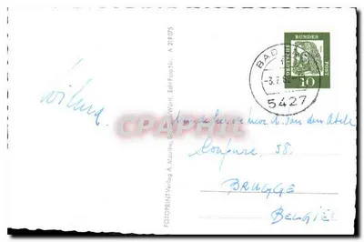 Bad Ems — widok panoramiczny i zabytki — FOTOPRINT Verlag A. Maulho, Würtl, nr A 219075 — Rewers