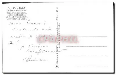 Lourdes — A Grotta Milagrosa — Edição A. DOUCET — Verso