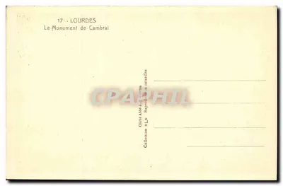 Lourdes — Monument w Cambrai — wydawca nieznany, nr 17 — Rewers