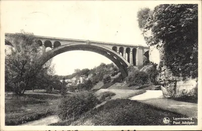 Ponte Adolphe — Luxemburgo — editor N. Clais, número de série não visível