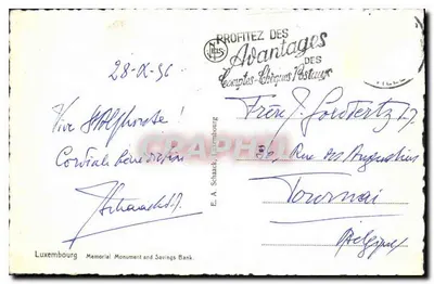 Luxemburgo - Monumento do Recuerdo e Caixa de Poupança — Verso